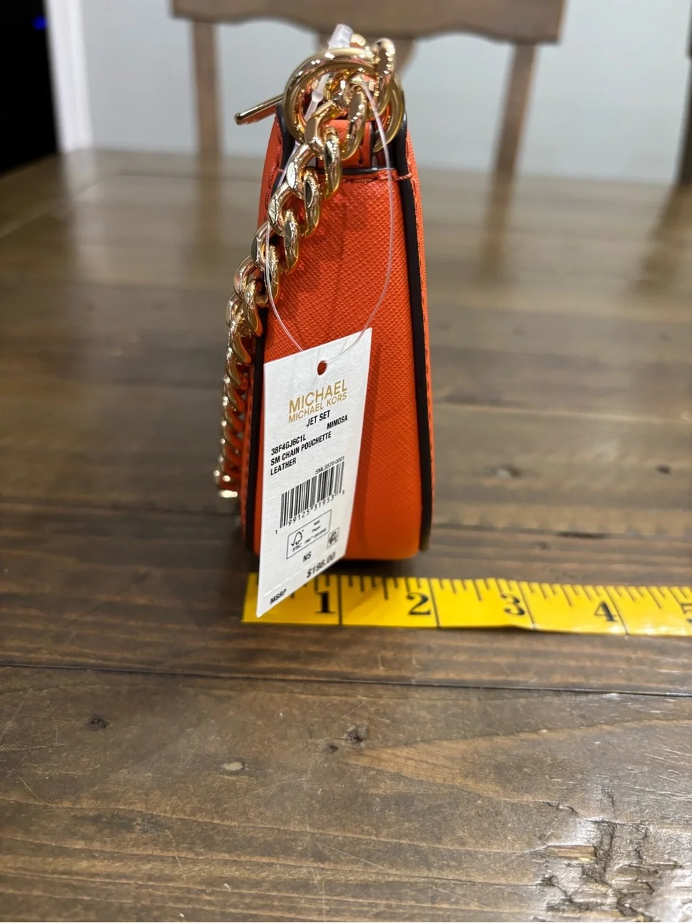 Michael Kors Small Chain Pouchette Leather Shoulder Bag